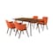 Armen Living Westmont and Renzo Orange and Walnut 5 Piece Dining Set SETWEDI5REWAOR - alternate 1